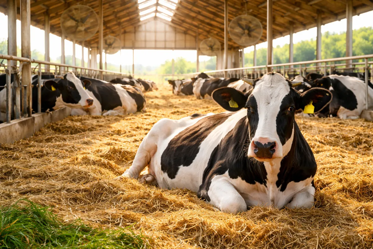 Close-up of hands holding rich, dark soil with earthworms, surrounded by sprouting cover crops and wildflowers, sunlight filtering through, representing biodiversity and healthy land.