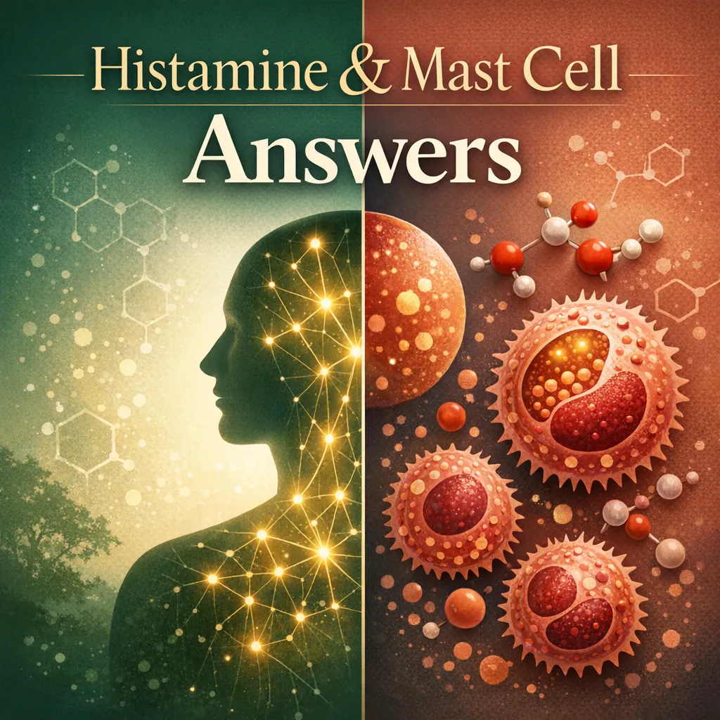 Histamine & Mast Cell course image with clinical supplements and annotated lab notes.