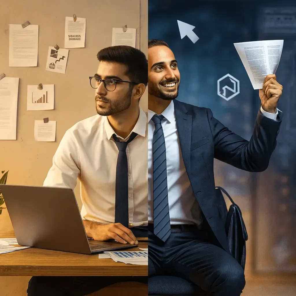 Transformation of a learner into a confident professional after completing the 100% job guarantee career training program.