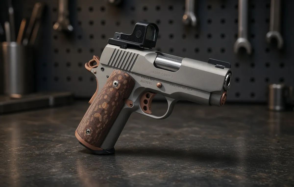 The Copper Head Kimber Hand Gun Right View.