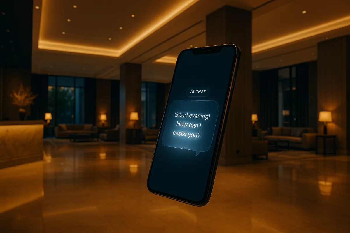 Digital concierge assisting hotel guests via mobile