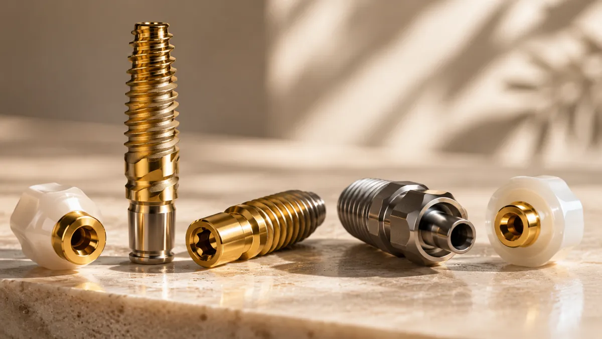 Aufbau eines Zahnimplantats – Schraube, Abutment und Krone