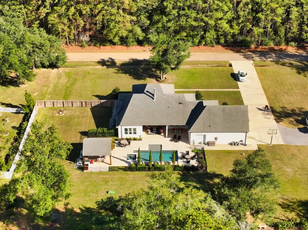 Aerial photo of a house
