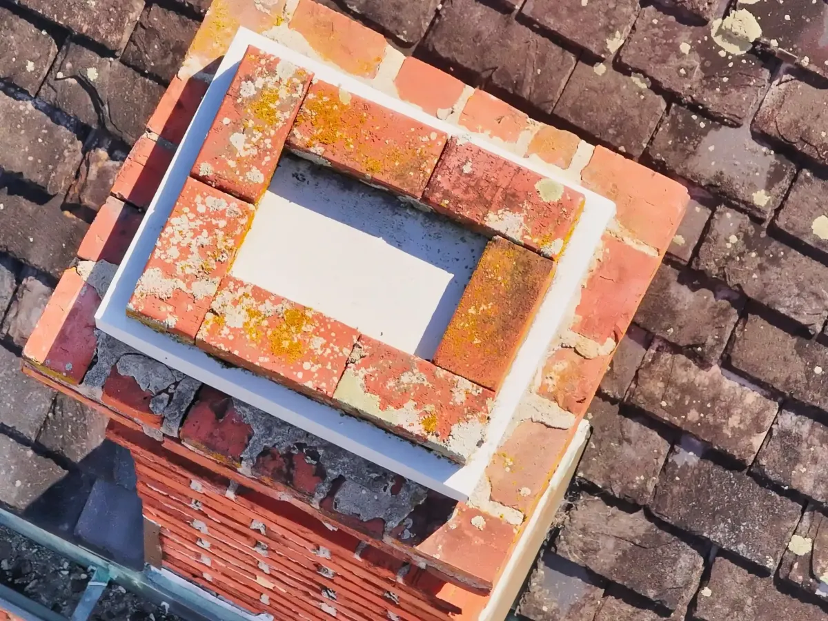 Aerial chimney roof view