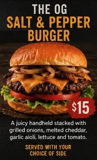 The OG Salt & Pepper Burger Salt and Pepper Food Truck