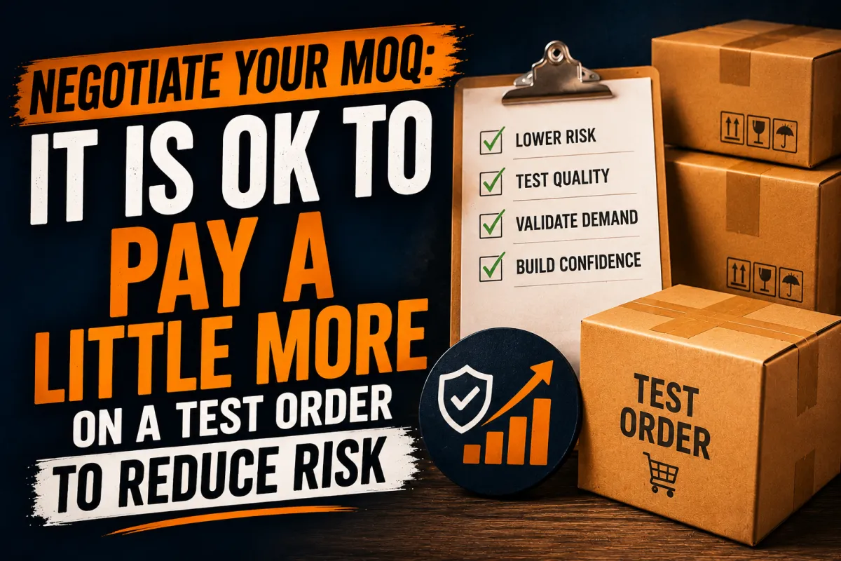  Negotiate Your MOQ: It is OK to pay a Little More on a Test Order to Reduce Risk