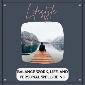 Lifestyle: Balance Work, Life, and Personal Well-Being. Image of  person on a dock overlooking water in a serene space