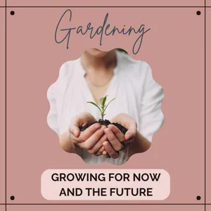 Gardening: Growing for now and the future. Image of  person holding small seedling with dirt in hands.