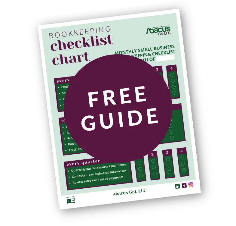 Bookkeeping Checklist Chart Free Guide Workbook