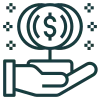 Lead nurture Icon - Visual representation of nurturing, with a plant growing into revenue.