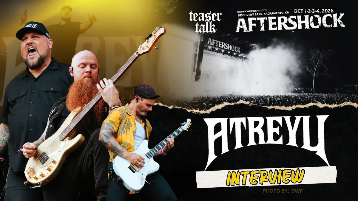 Atreyu revisits Her Portrait in Black after 20 years at Aftershock 2026 with Teaser Talk.