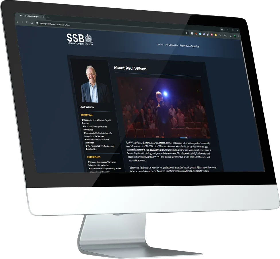 Salem Speaker Bureau - Mockup Custom Speaking Page