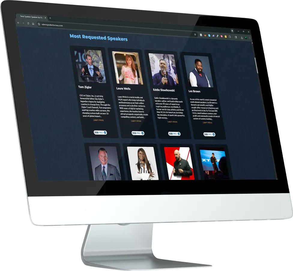 Salem Speaker Bureau - Mockup On Site Feature