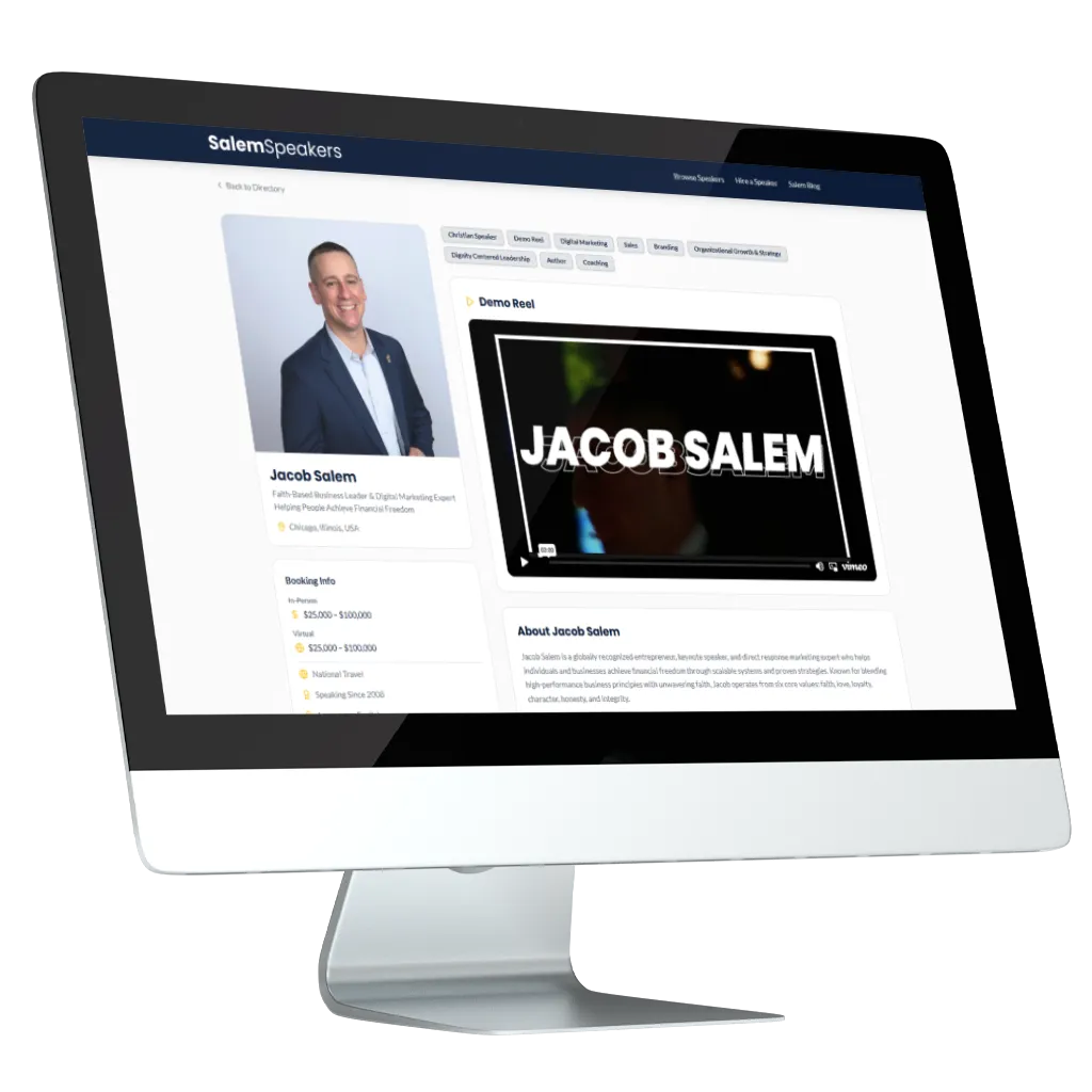 Salem Speaker Bureau - Mockup Custom Speaking Page