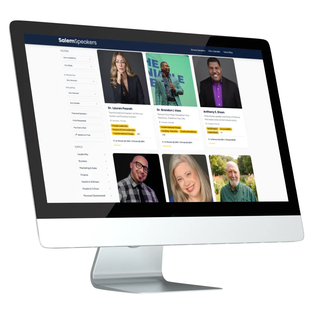 Salem Speaker Bureau - Mockup On Site Feature