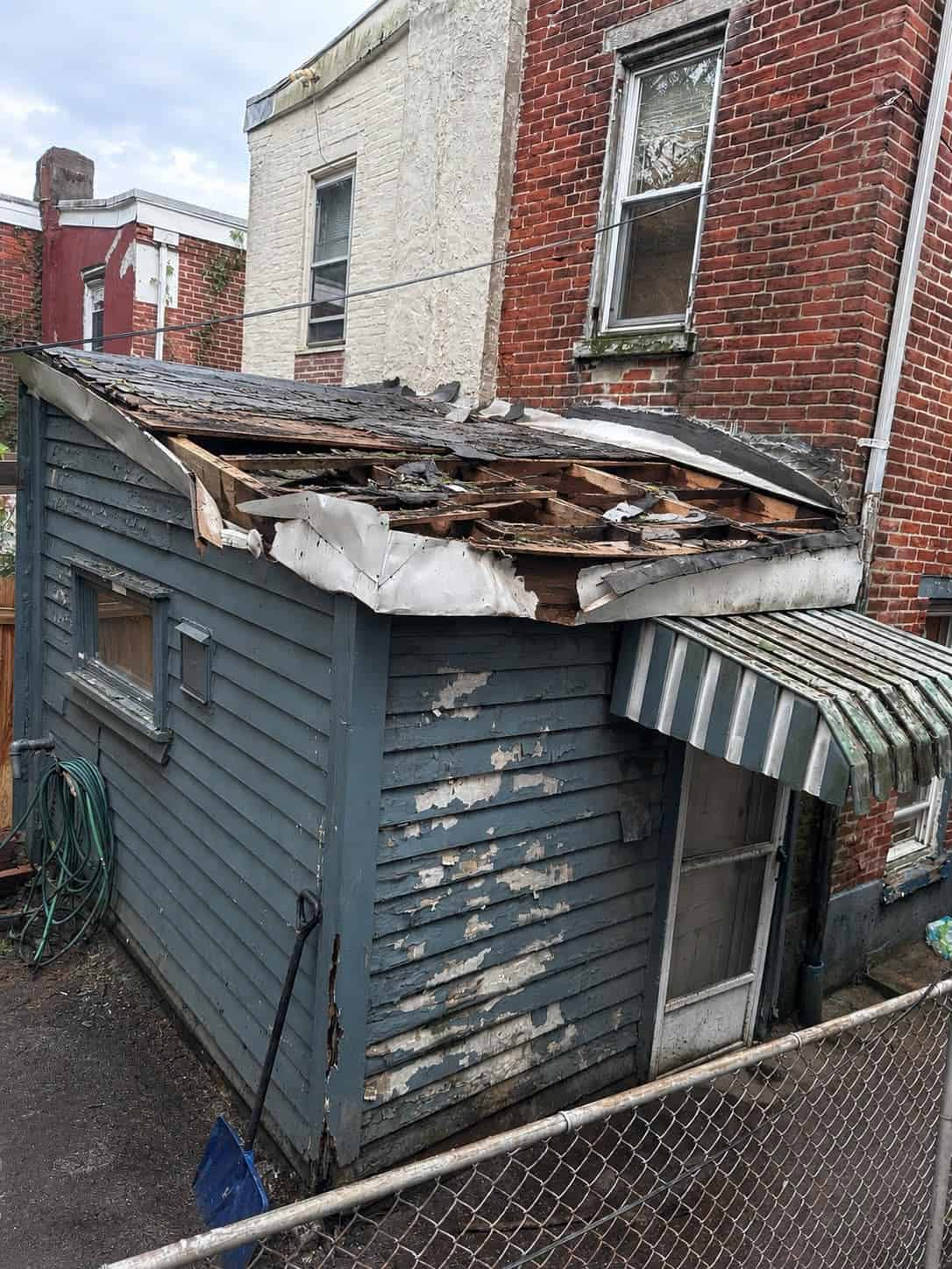 Shed demolition in Philadelphia