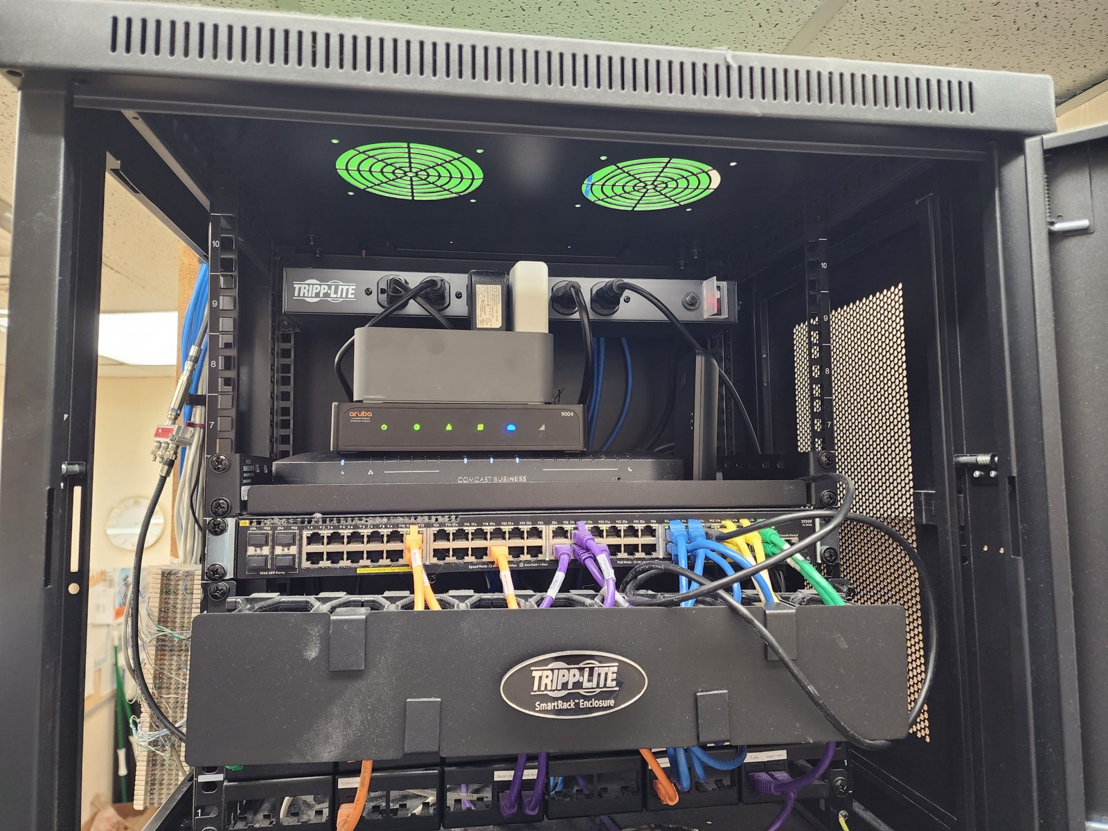 Network cabinet build with switch, patch panel and UPS by All Soul Tech