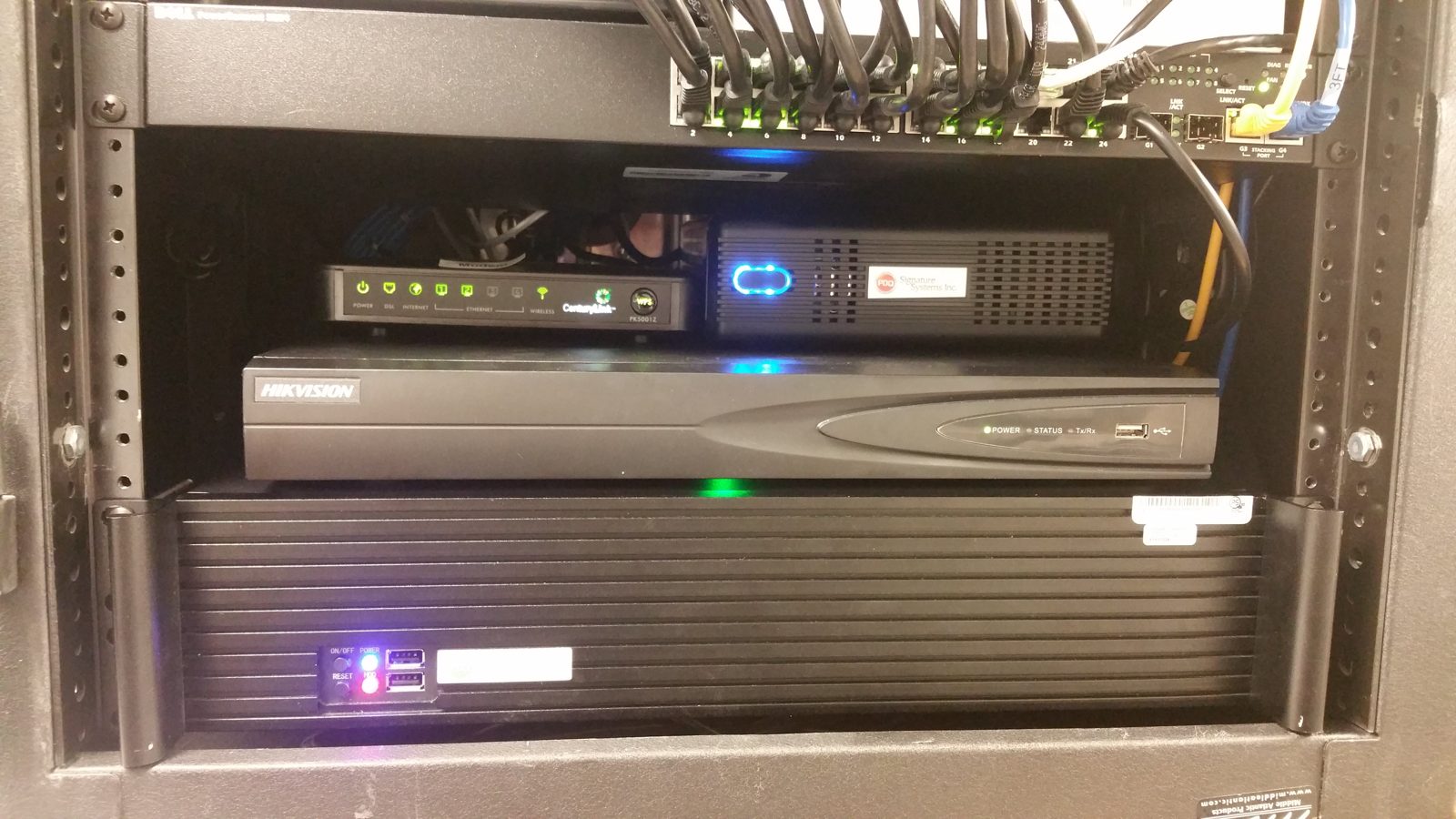 Security camera NVR rack installation by All Soul Tech