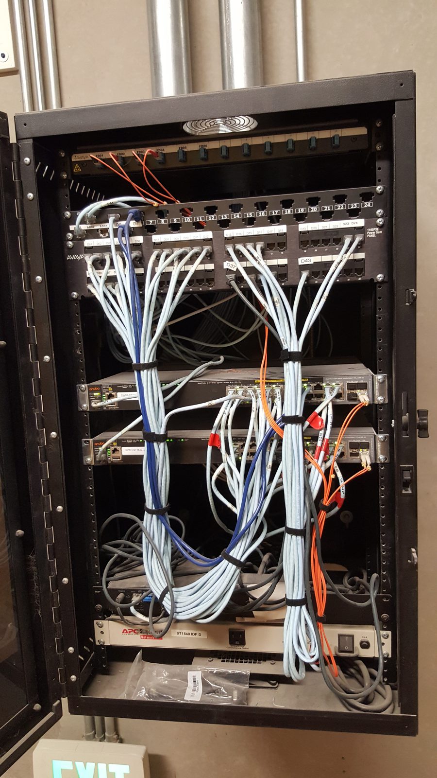 Wall cabinet horizontal runs installed by All Soul Tech in Colorado