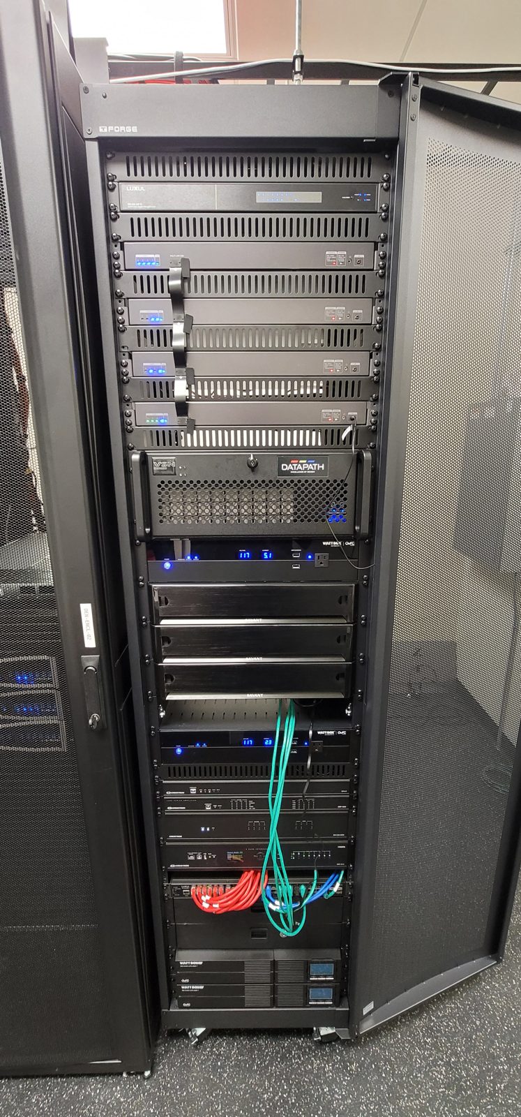 Network rack front dressed installed by All Soul Tech in Colorado