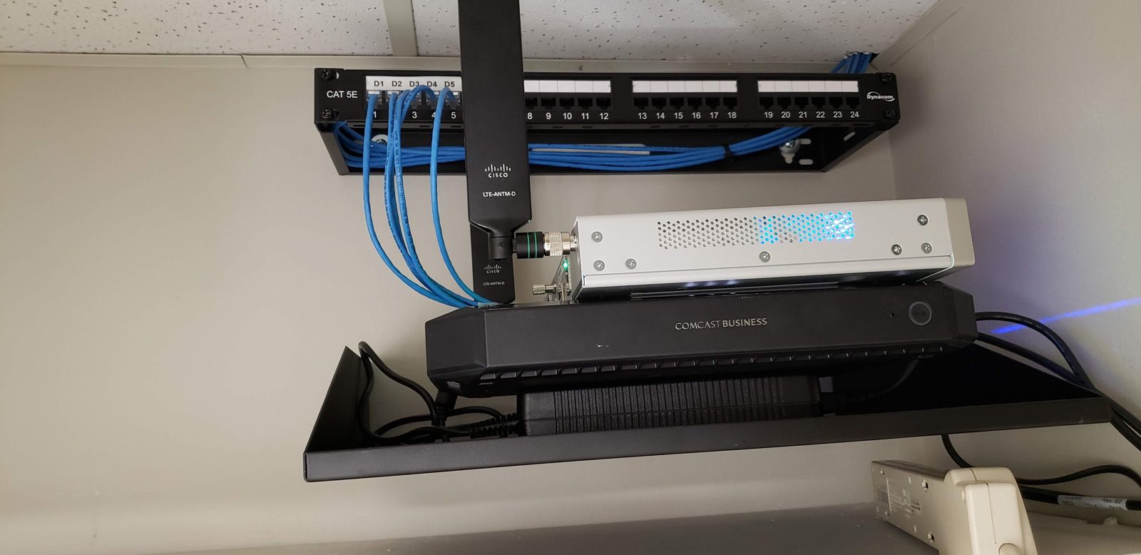 Wall bracket patch panel installed by All Soul Tech in Colorado