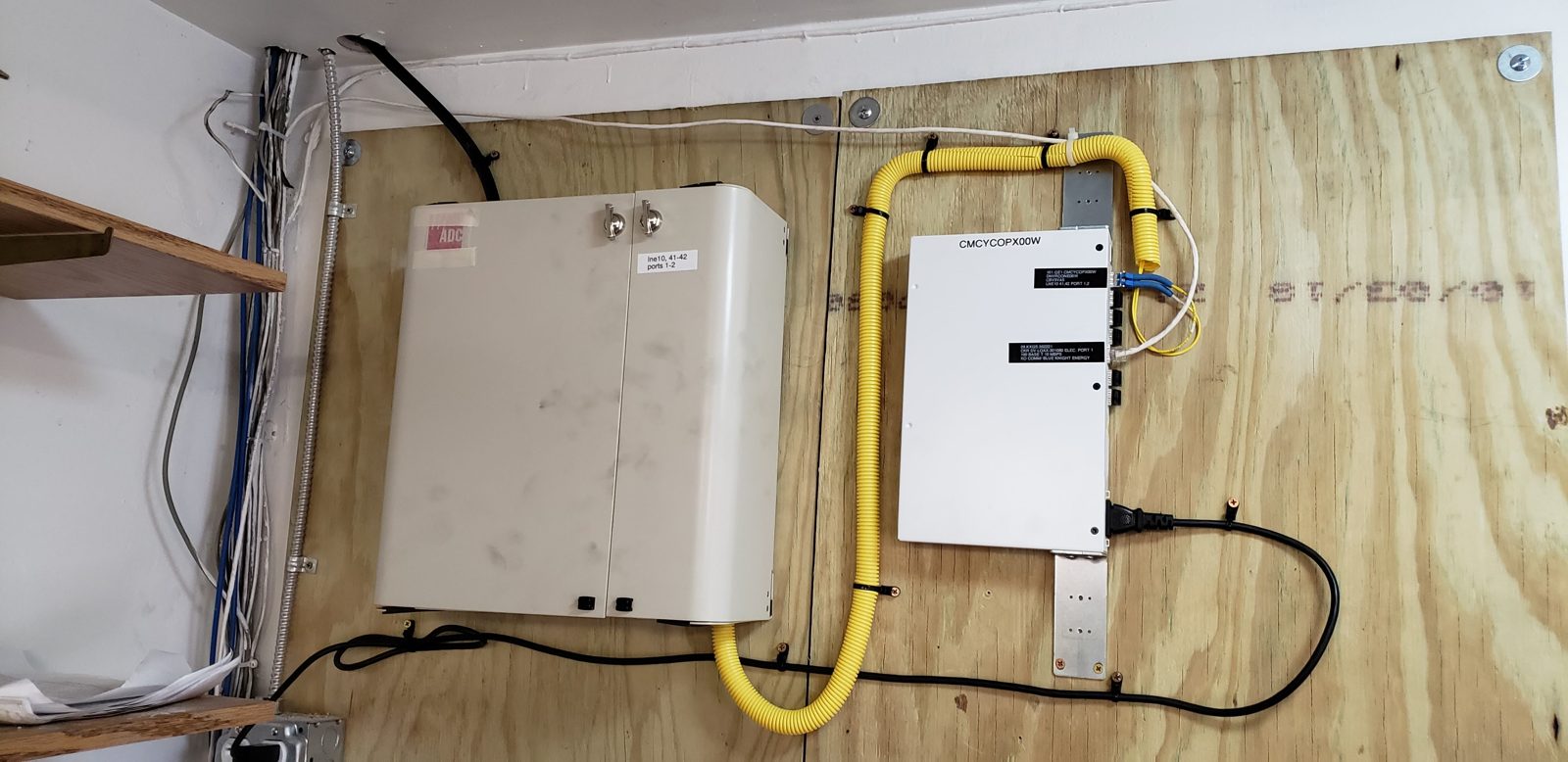 Backboard enclosures fiber installed by All Soul Tech in Colorado