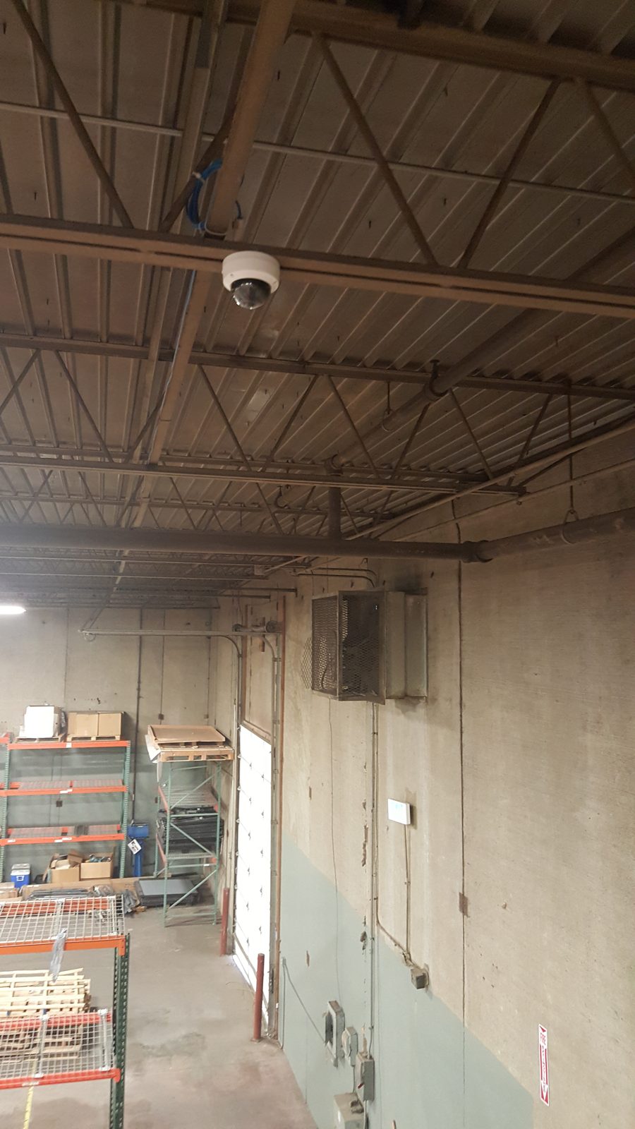 Warehouse dome camera installed by All Soul Tech in Colorado