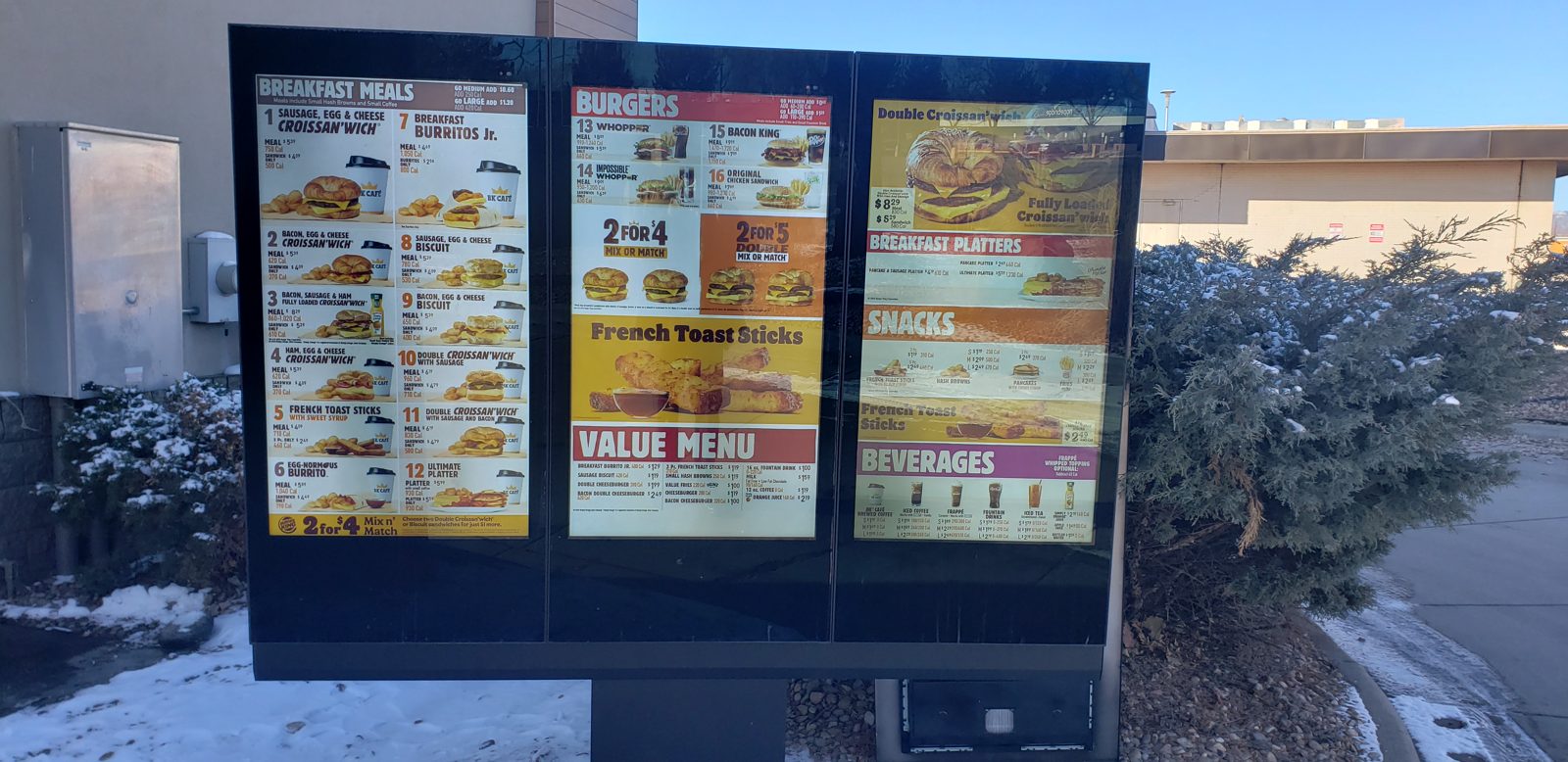 Drive thru menu board snow installed by All Soul Tech in Colorado