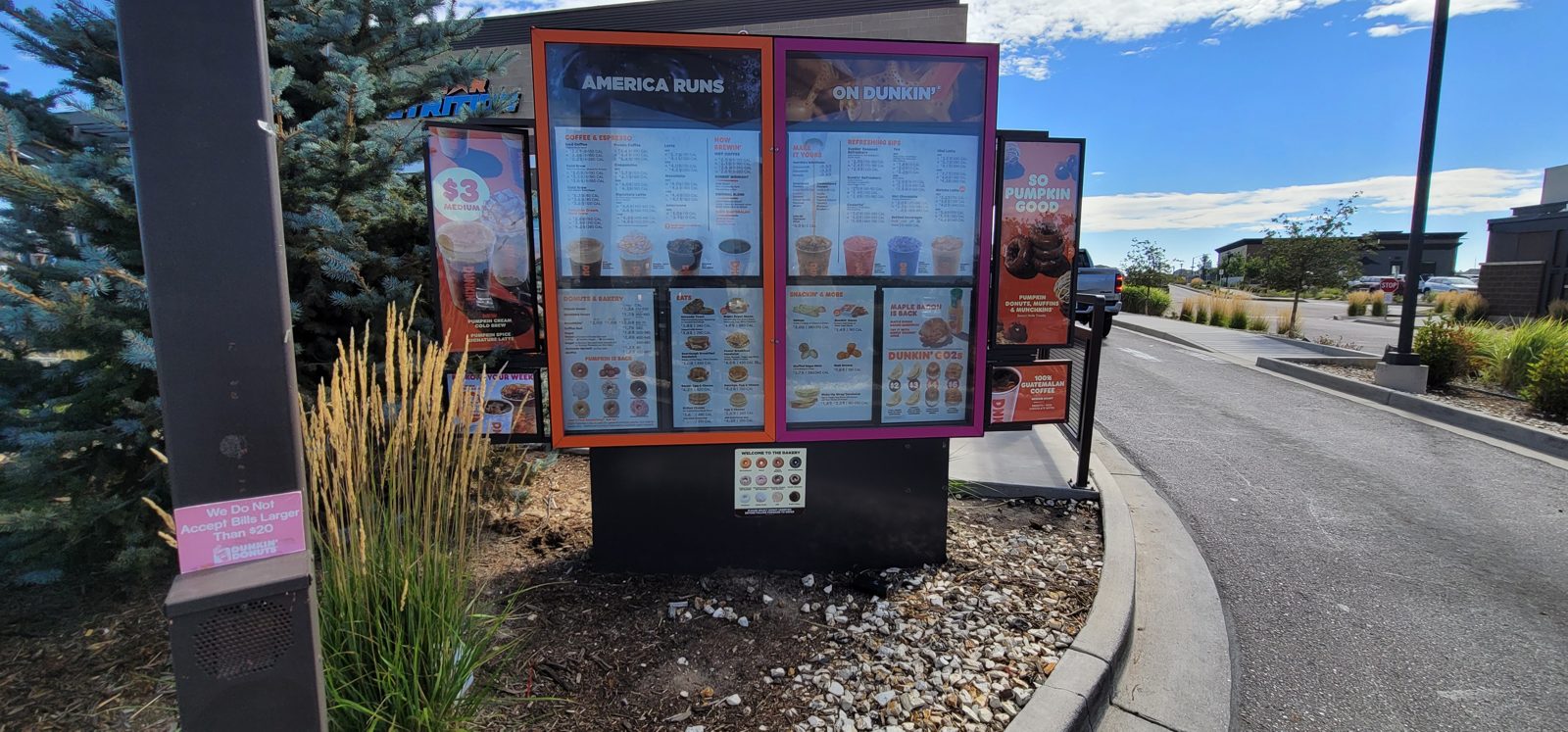 Drive thru menu board red installed by All Soul Tech in Colorado