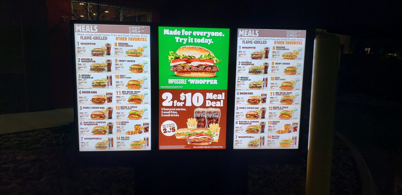 Drive thru menu board night lit installed by All Soul Tech in Colorado