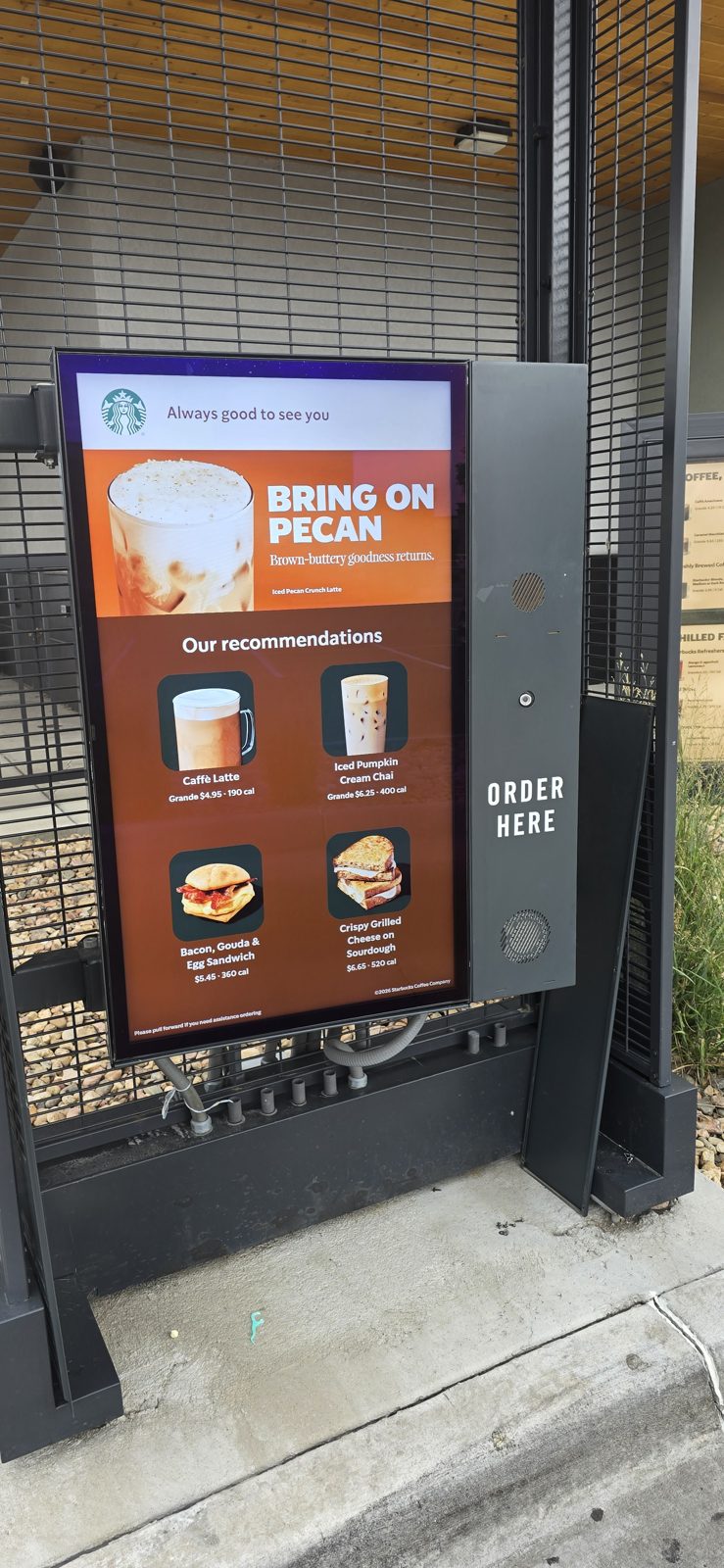 Order screen canopy lit installed by All Soul Tech in Colorado