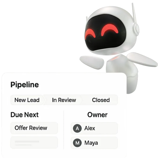 Visual deal pipeline automation for real estate investors