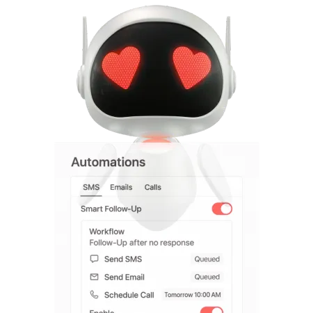 Automated follow up cadence and timing interface in IRIS CRM