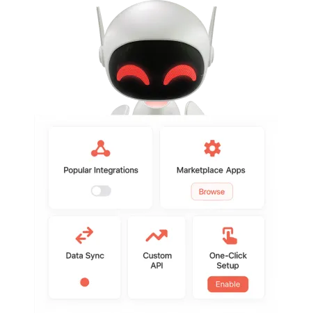 Business workflow diagram showing connected apps, automated tasks, and synchronized data for real estate investors
