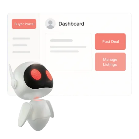 User dashboard with sidebar link to buyer portal and panels for posting and managing wholesale deals