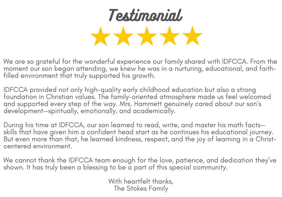 Testimonial - They are all such enthusiastic teachers. My three year old son is really excited to be part of Preschool Club. As a mother I have witnessed the positive impact that it has done in my toddler's education. - Katy Reyes