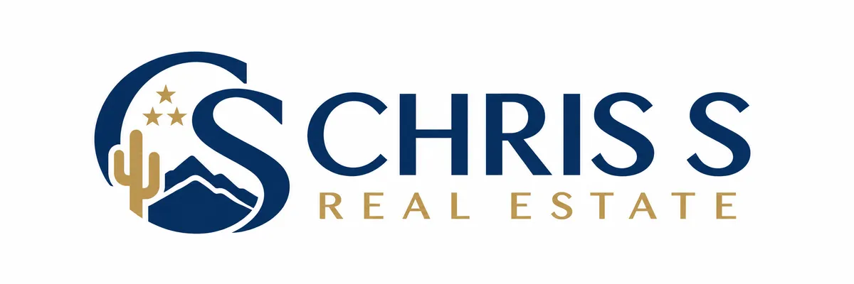 Chris S Real Estate — desert, mountains and three-star logo