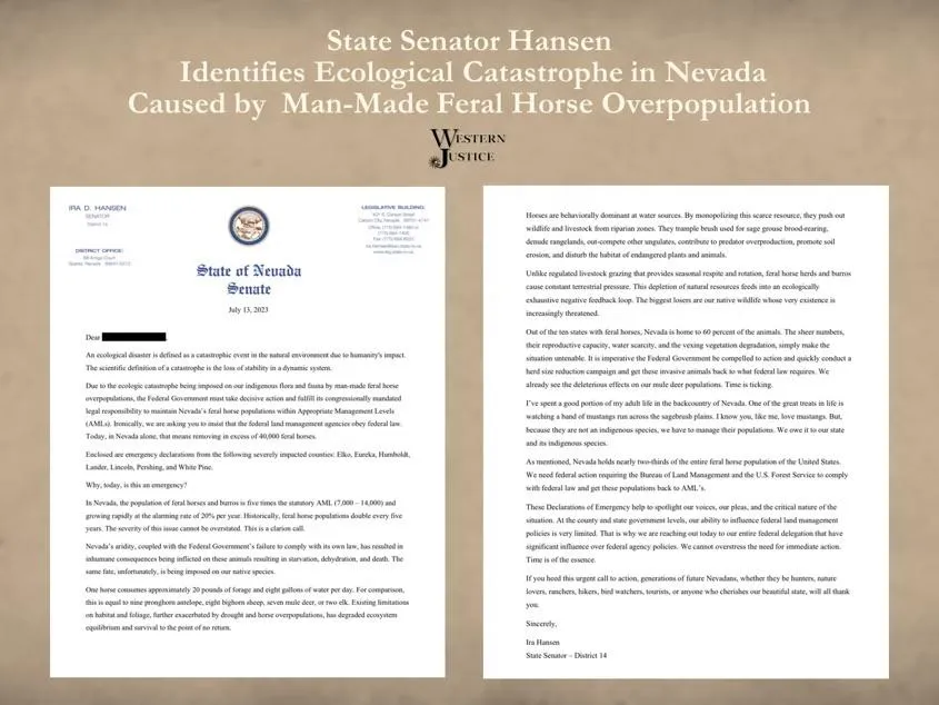Nevada Senator Calls Wild Horse Overpopulation an Ecological Catastrophe