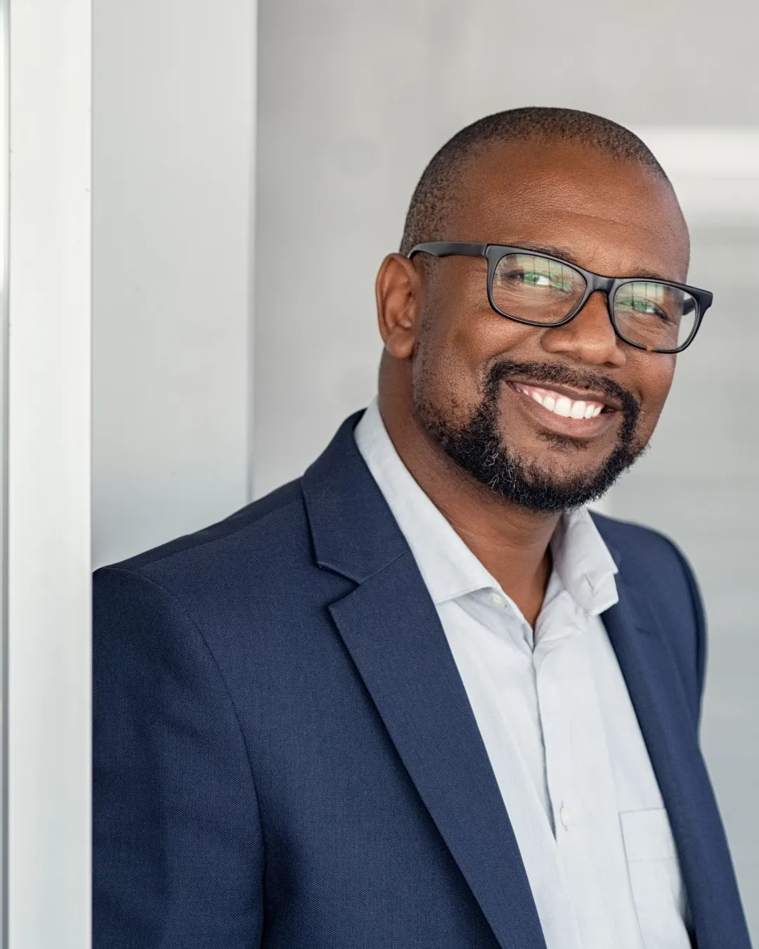 blue and white light fixture