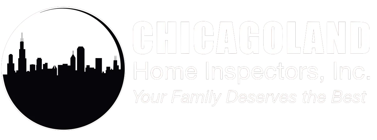 Chicagoland Home Inspectors logo featuring a skyline silhouette, emphasizing quality home inspection services for families.