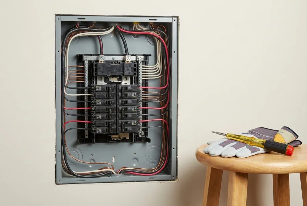 Inside of electrical panel