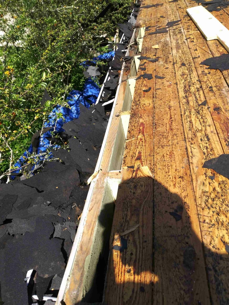 wood rot on the edge of a roof 
