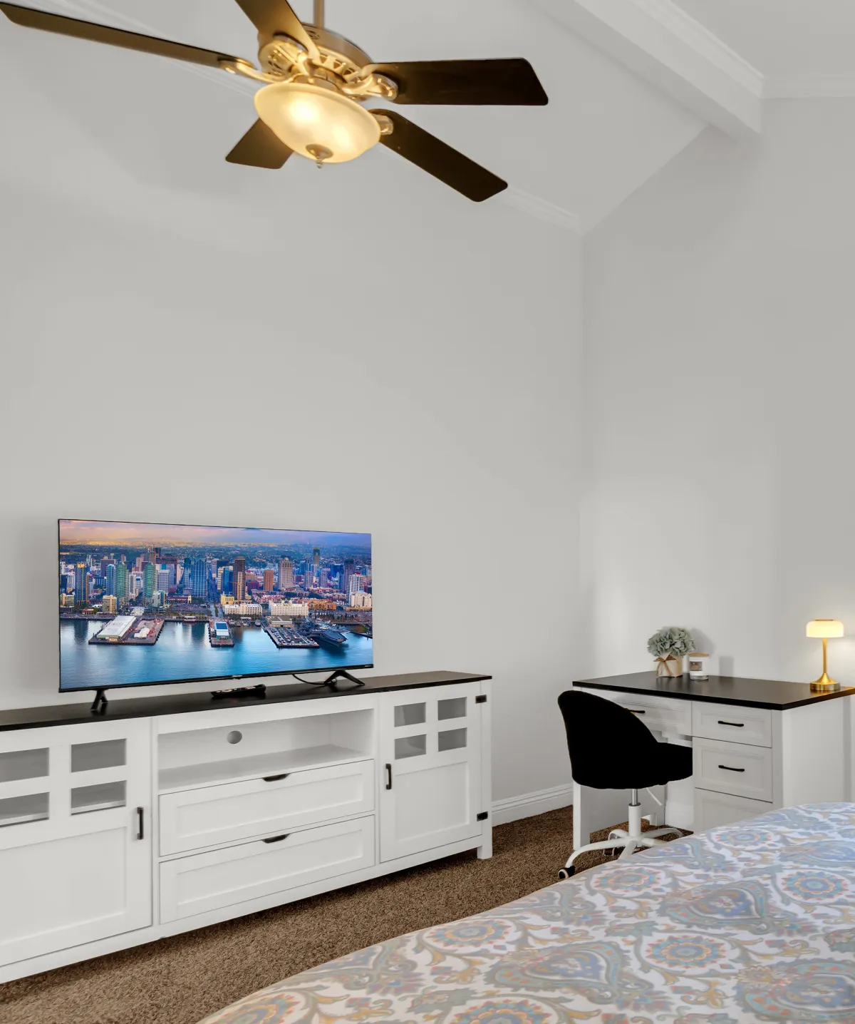 Coastal home office setup with natural lighting