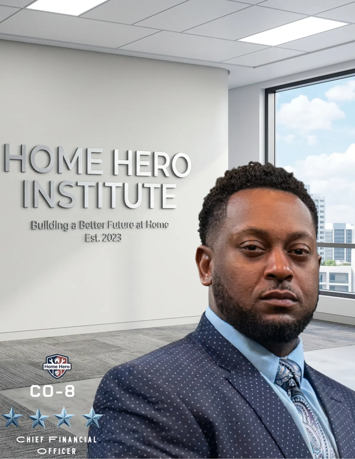 Gritty professional portrait of the Comptroller