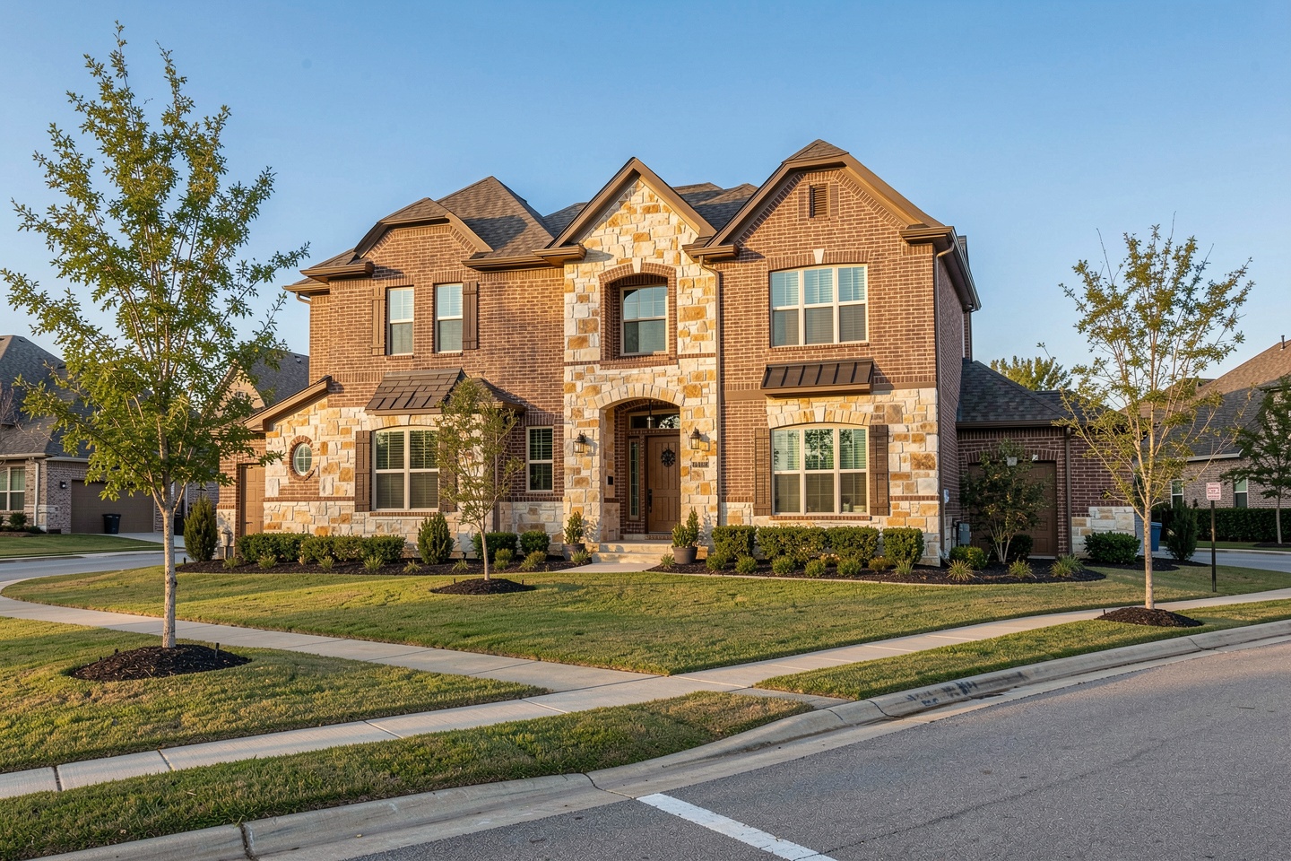 Upscale two-story brick and stone home in a master-planned Prosper, TX community