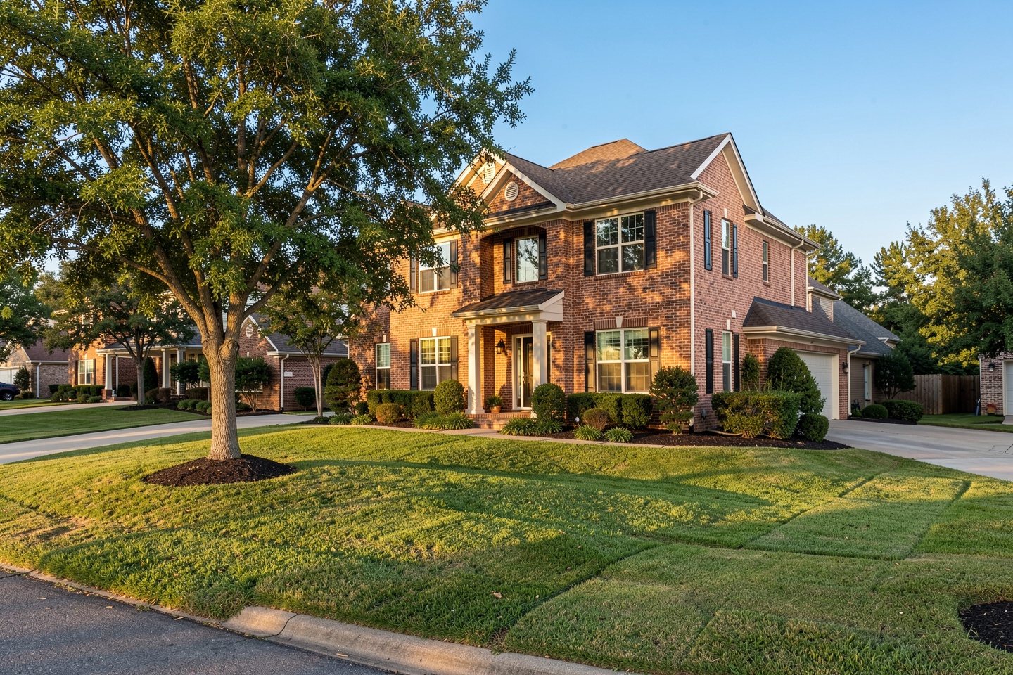 Upscale two-story brick home with mature landscaping in Coppell, TX