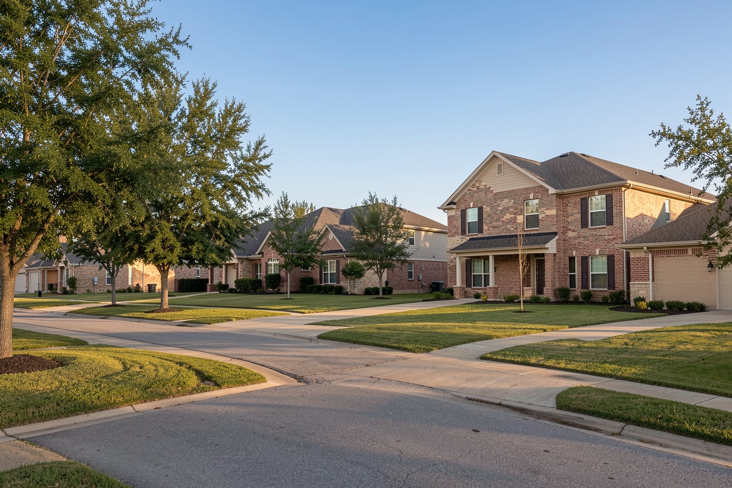 Grand Prairie, TX neighborhood with a mix of established and newer brick homes