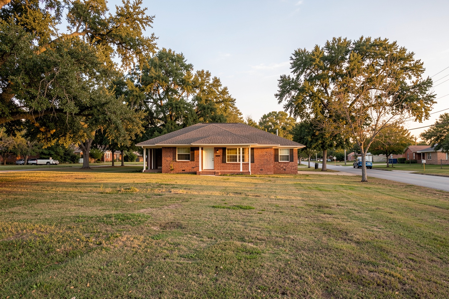 Single-story brick home on a large lot in Seagoville, TX