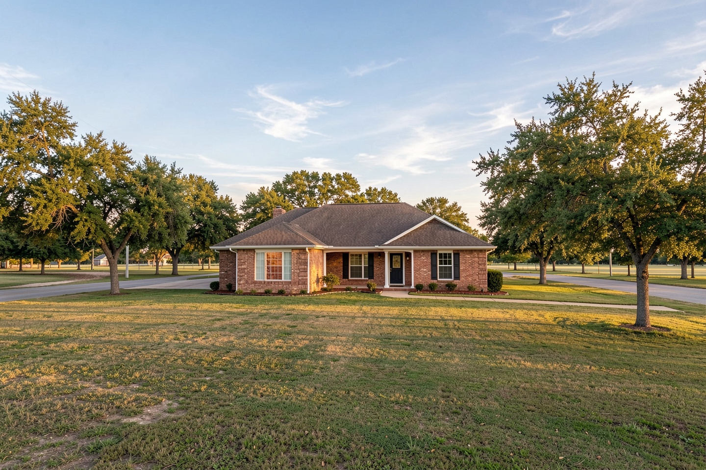 Ranch-style brick home on a large lot in Azle, TX