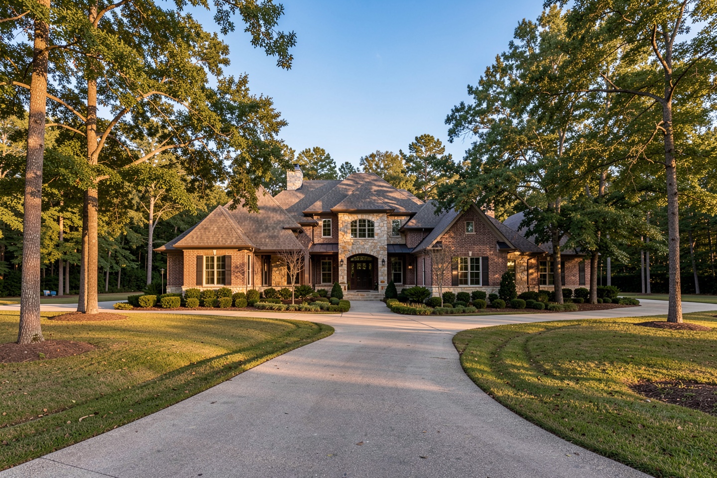 Upscale custom brick and stone home on a wooded lot in Colleyville, TX